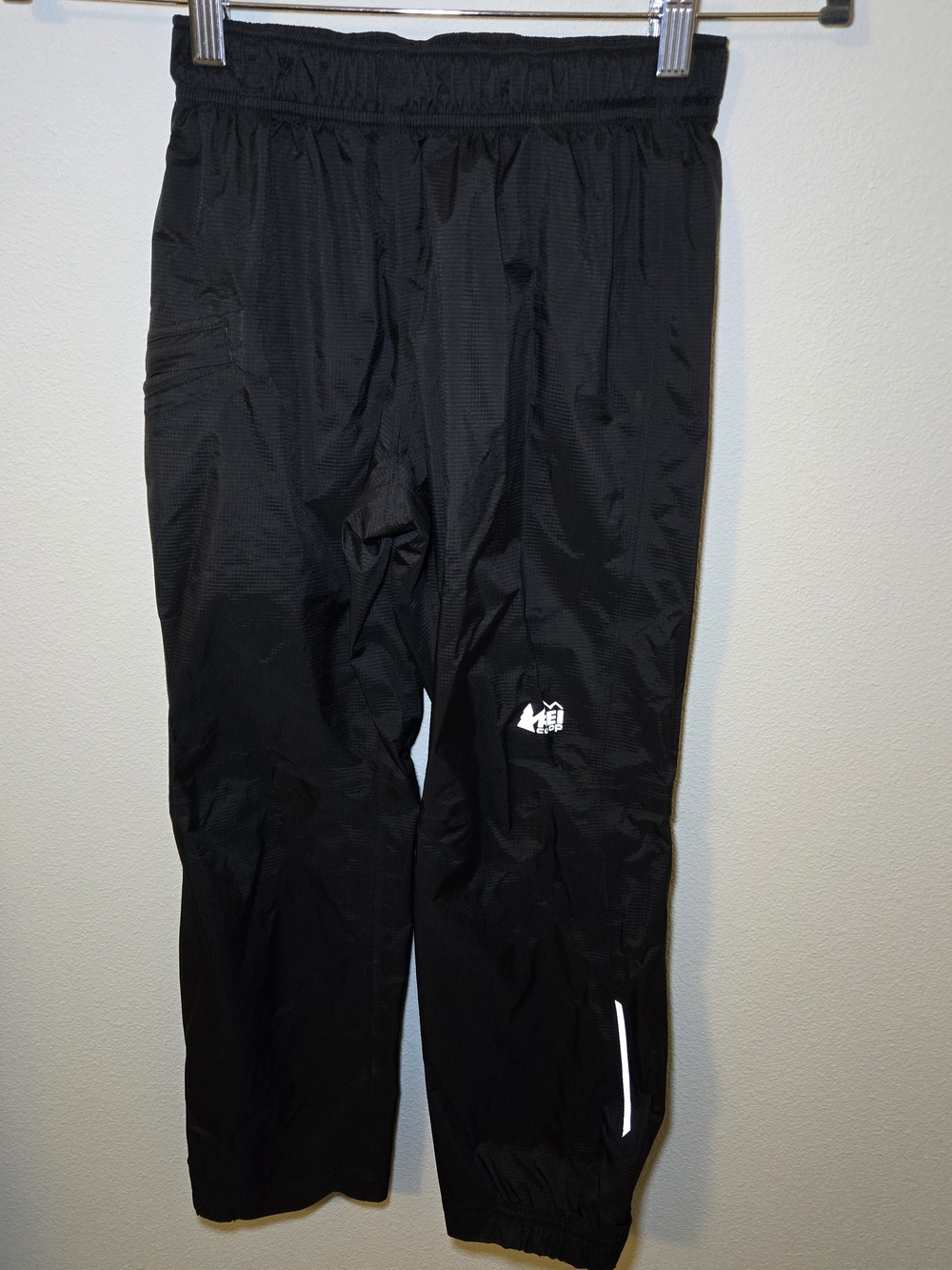 REI Black Kids Lightweight Wind Pants with Reflective Accent